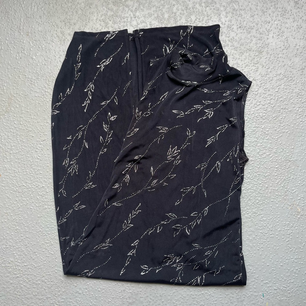 California Concepts Dress Sleeveless Mock Neck Leaf Print Sheath Size‎ 10